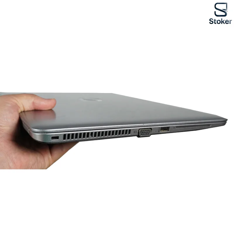 نمای کناری لپ تاپ HP ProBook 450 G3 با نمایش خروجی هوا، پورت VGA و USB